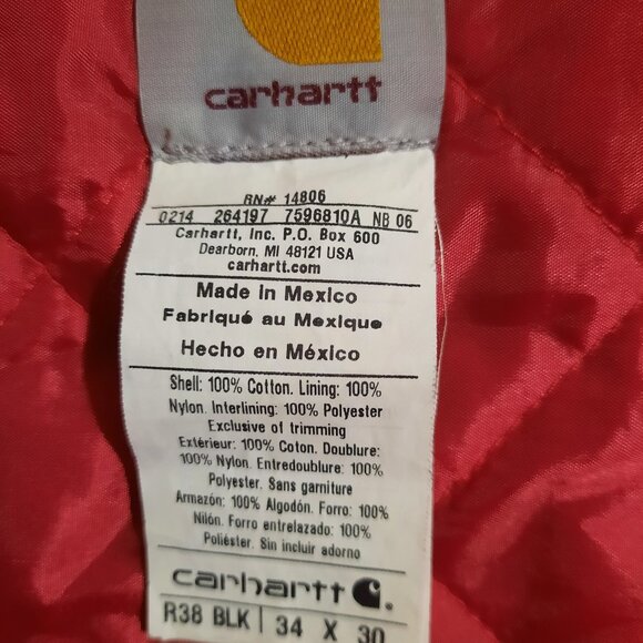 Carhart bibs 34x30 Black - Picture 2 of 3